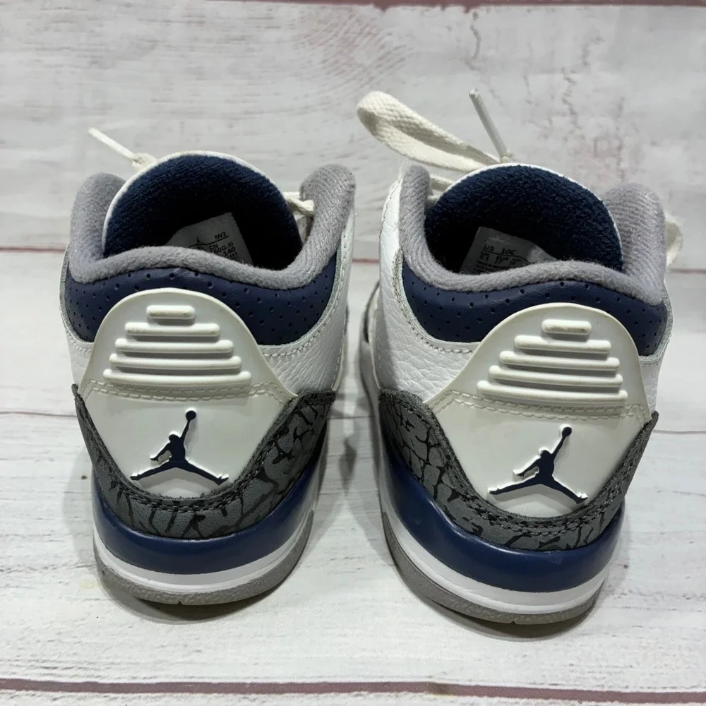 Nike Air Jordan 3 Retro‎ TD White Midnight Navy 10C DM0968-140